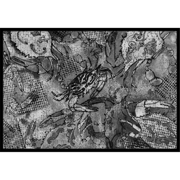 Carolines Treasures Grey Canvas Abstract Crabs Indoor and Outdoor Mat- 18 x 27 in. 8953MAT